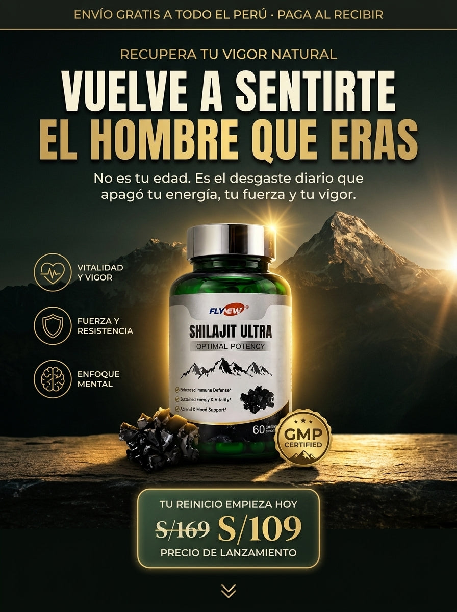 Flynew Shilajit Ultra — Vitalidad, Energía y Rendimiento Masculino